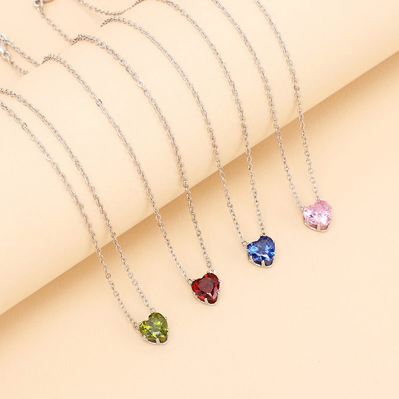 Simple Style Heart Shape Alloy Chain Pendant Necklaces
