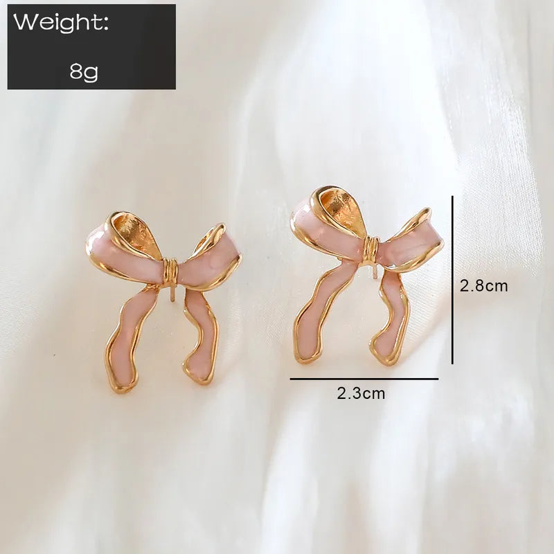 Princess Cute Bow Knot Alloy Ear Studs