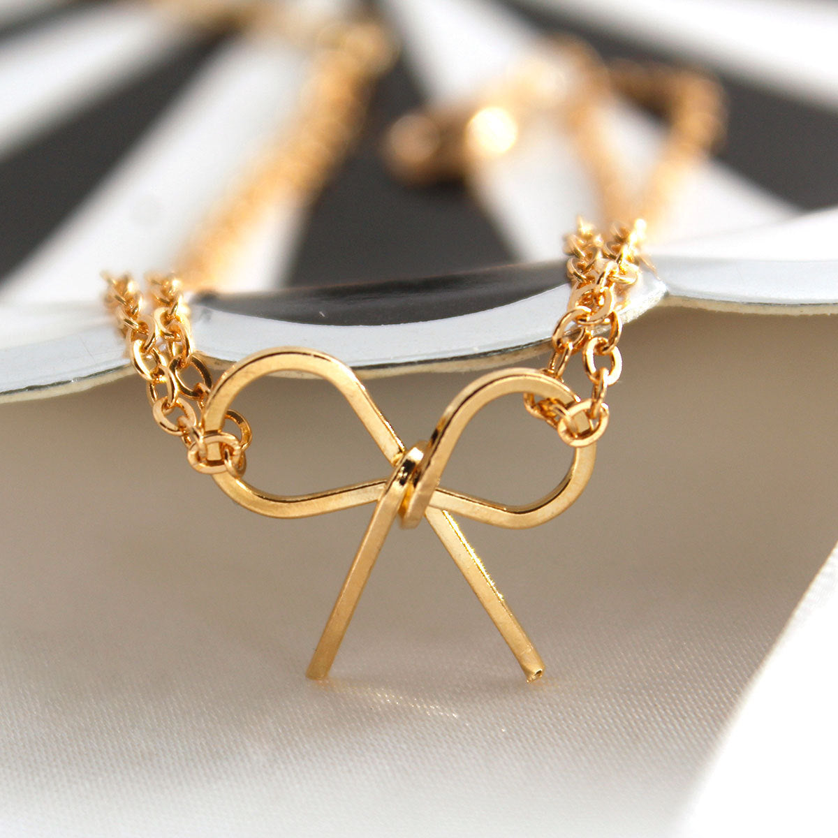 Golden Bow Charm Bracelet