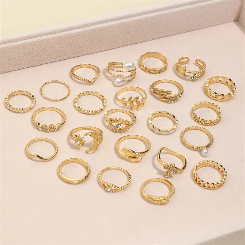 Casual Alloy Iron Inlay Rhinestones Women's Rings