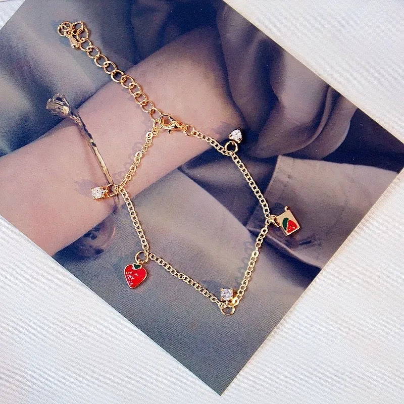 Elegant Cute Simple Style Fruit Chain Bracelets.