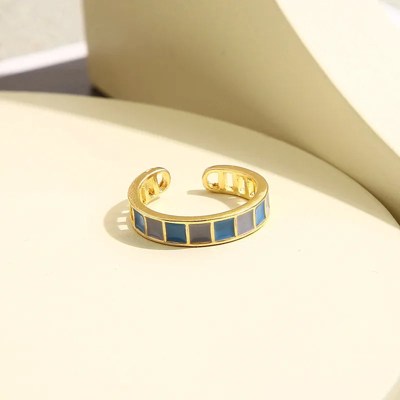 Luxurious Gold-Plated Colourful Zircon Adjustable Open Ring