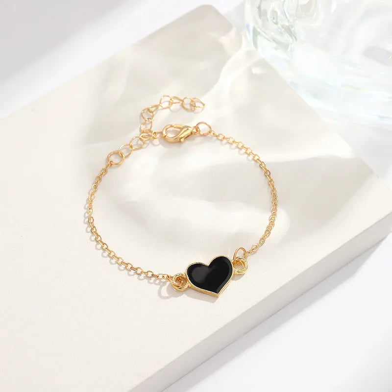 Stainless Steel  Black Peach Drop Bracelet