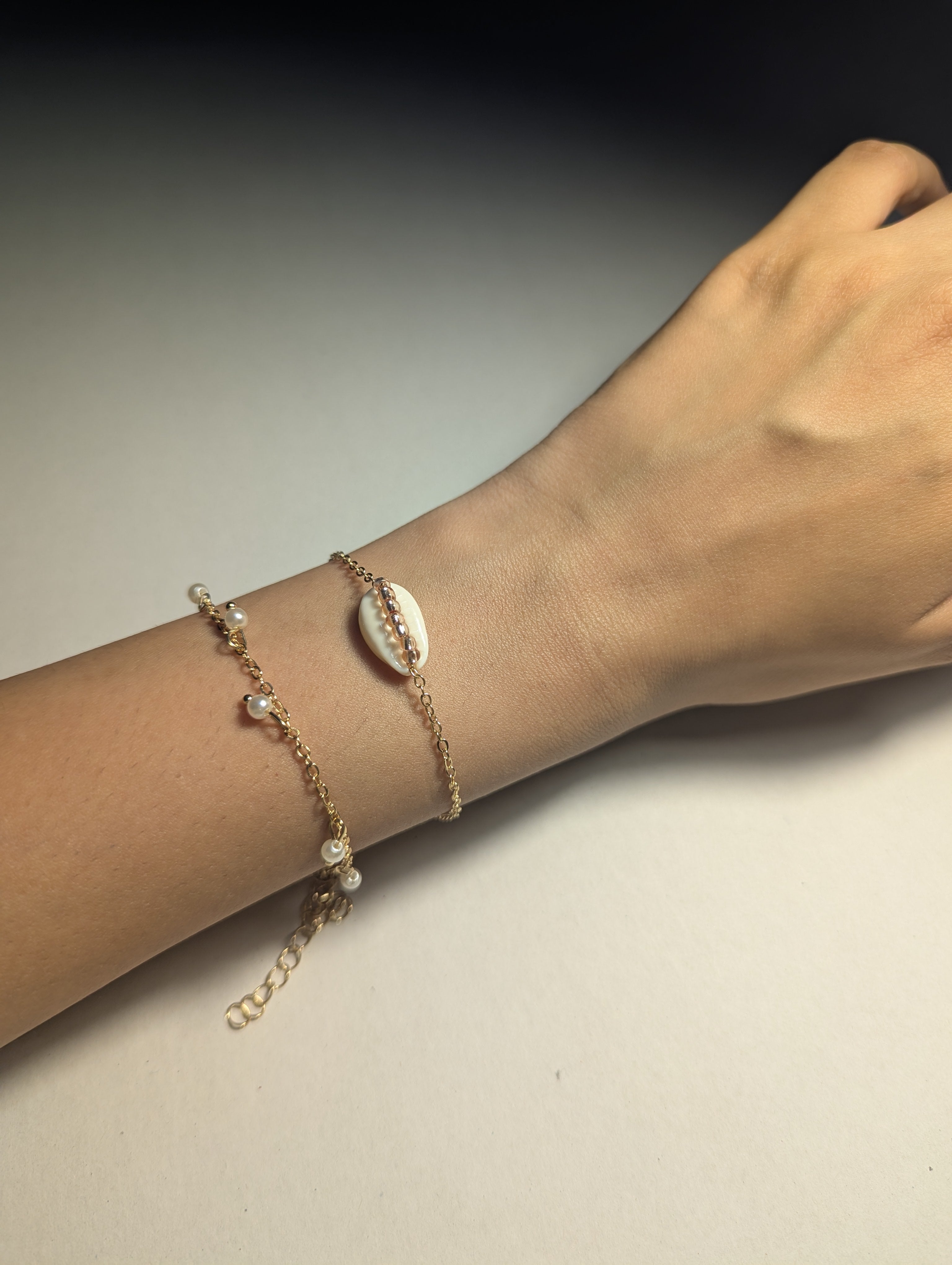 Elegant Triple Bracelet Set – Stylish Chain & Beaded Bracelet
