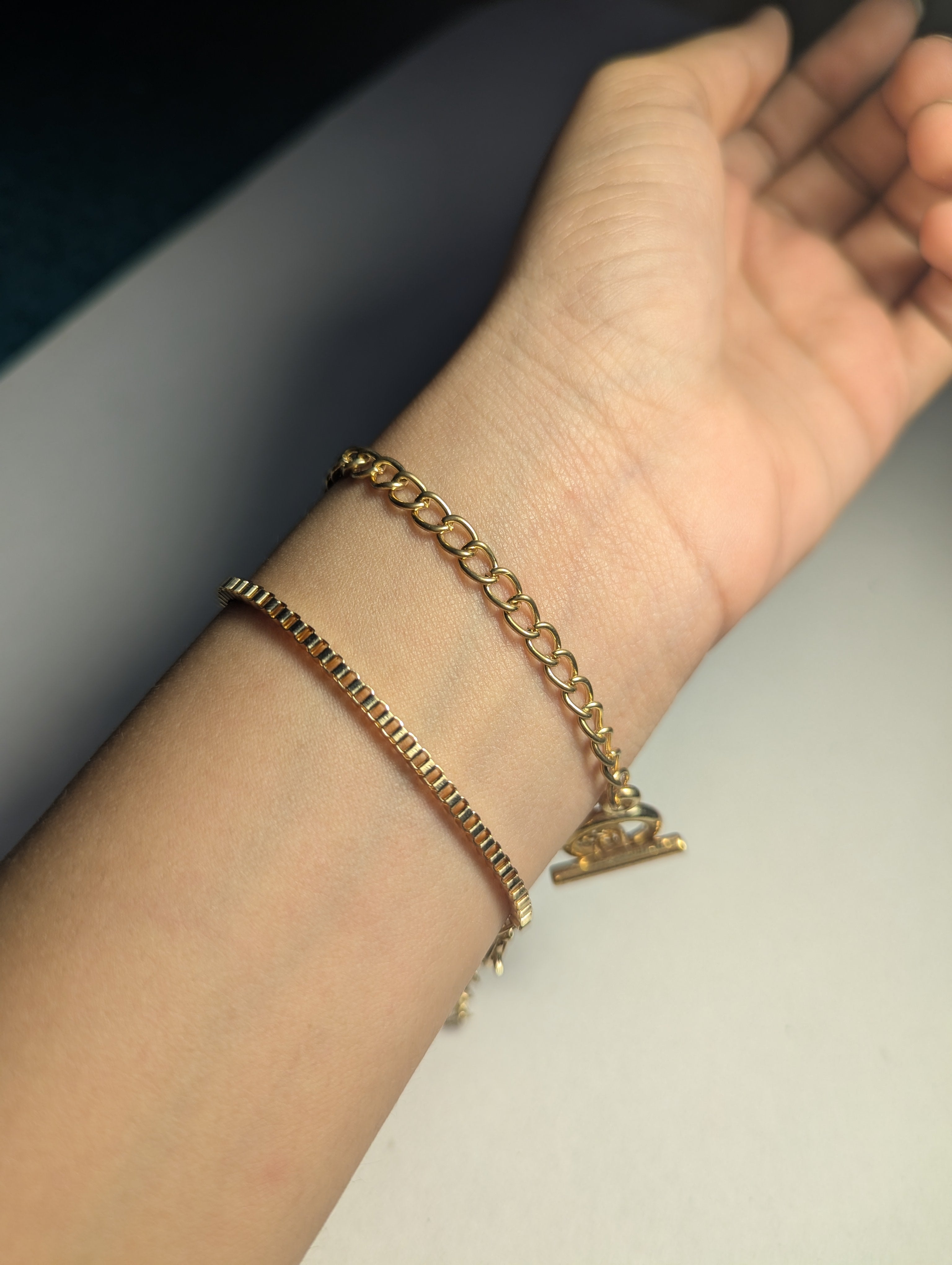 Elegant Triple Bracelet Set – Stylish Chain & Beaded Bracelet