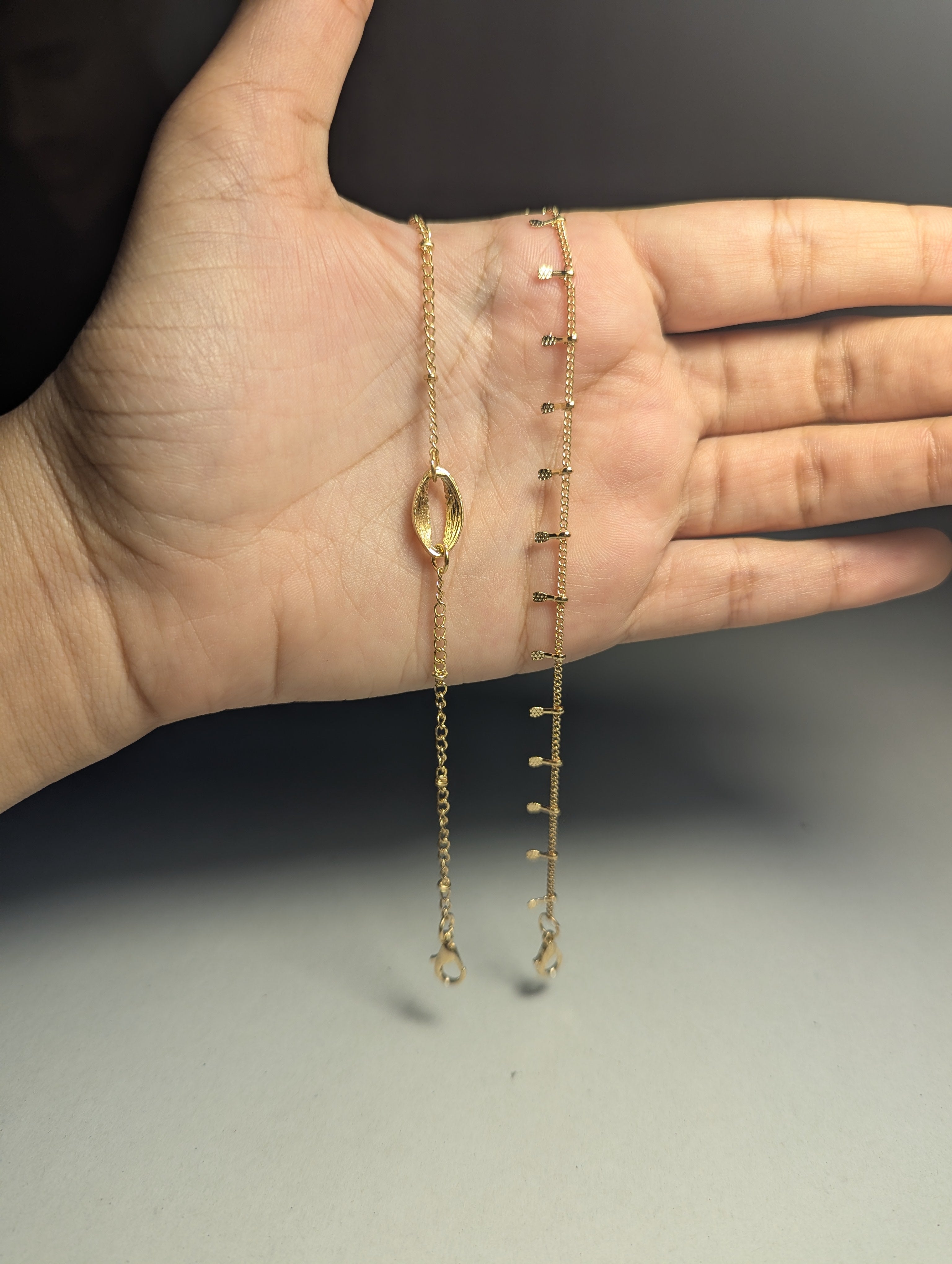 Elegant Triple Bracelet Set – Stylish Chain & Beaded Bracelet