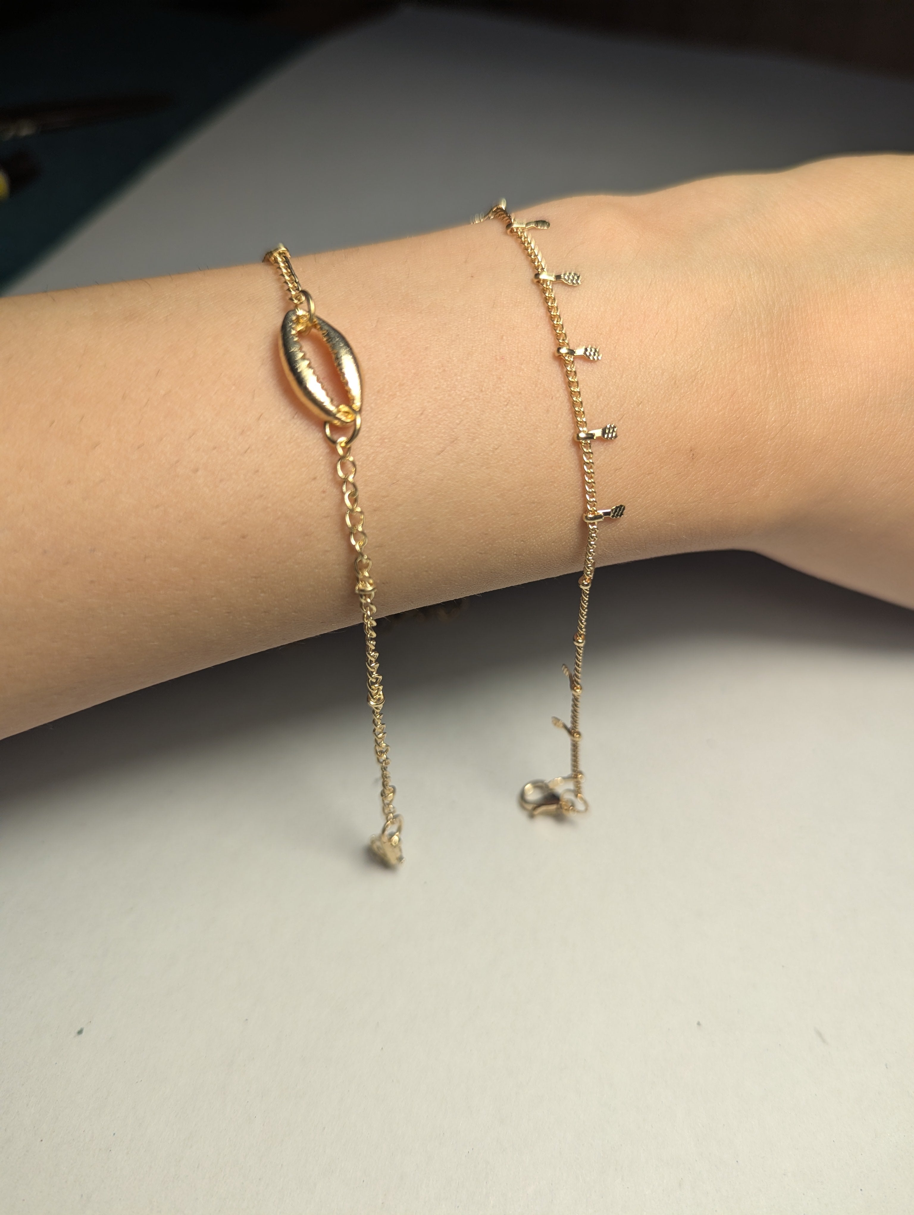 Elegant Triple Bracelet Set – Stylish Chain & Beaded Bracelet