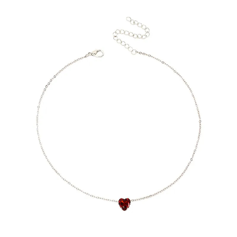 Simple Style Heart Shape Alloy Chain Pendant Necklaces