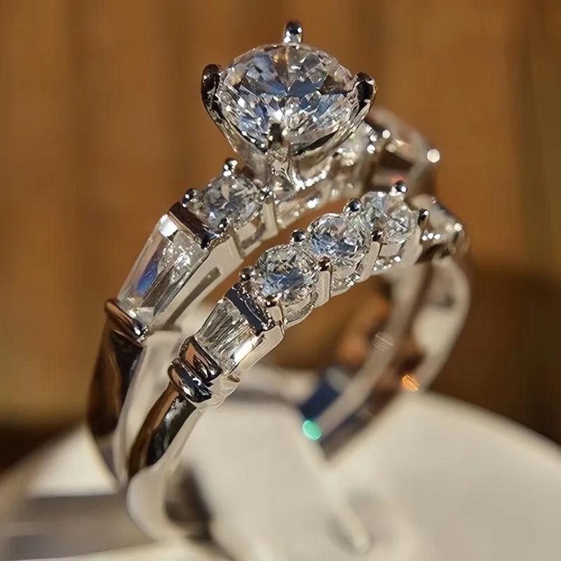 Simple Style Shiny Geometric Alloy Rings