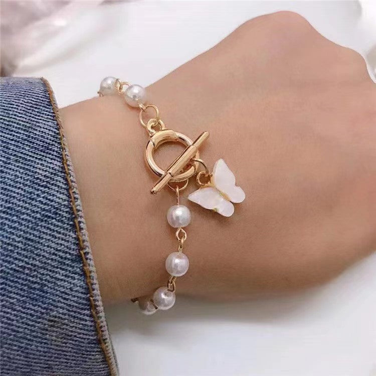 Women's Korean-style Super Fairy Butterfly Pearl Bracelet