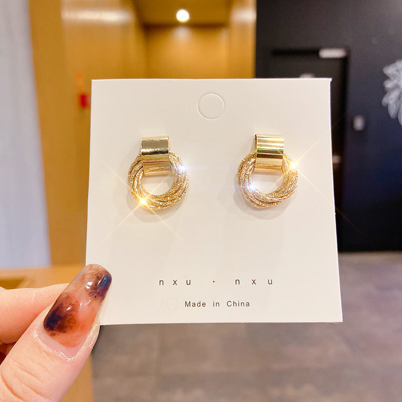 Circle-Shaped Alloy Plating Women's Earrings